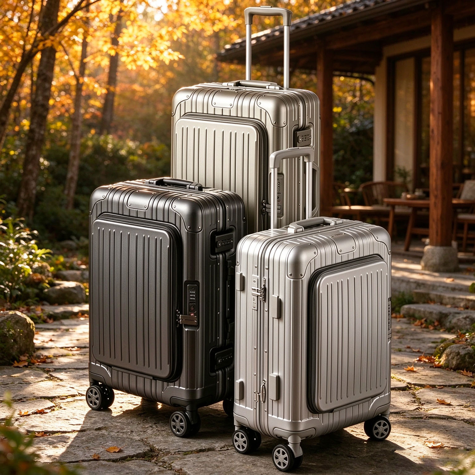 Spinner Wheel Rolling Suitcase 20 Inch - 20/24/28 inch reiskoffer met vooropening, aluminium